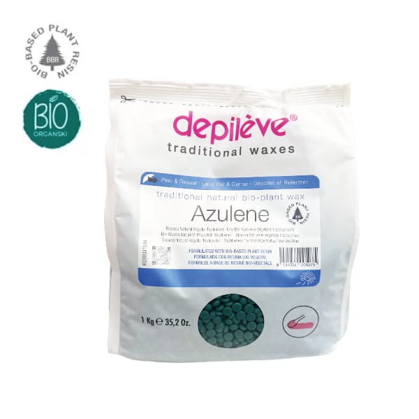 BIO Azulen Topli Vosak za depilaciju – 1 kg u perlama – Depilève